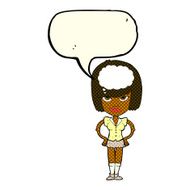 cartoon woman thinking with speech bubble N20