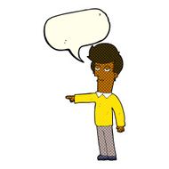 cartoon pointing man with speech bubble N43