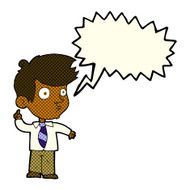 cartoon boy asking question with speech bubble N11