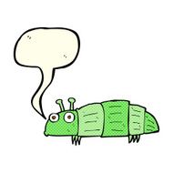 cartoon bug with speech bubble N18