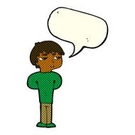 cartoon antisocial boy with speech bubble N5
