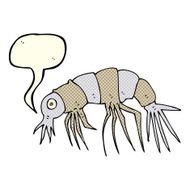 cartoon shrimp with speech bubble N16