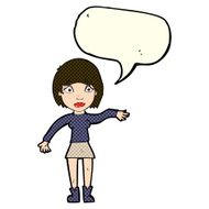 cartoon surprised woman with speech bubble N125