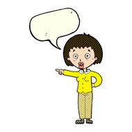cartoon shocked woman with speech bubble N51