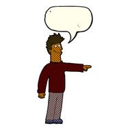 cartoon happy pointing man with speech bubble N12