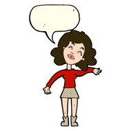 cartoon woman only joking with speech bubble N5