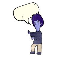 cartoon vampire man with speech bubble N62