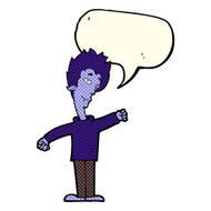 cartoon vampire man with speech bubble N63