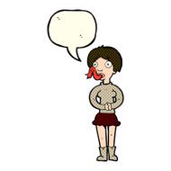 cartoon woman with snake tongue speech bubble N9