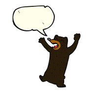cartoon black bear with speech bubble N33