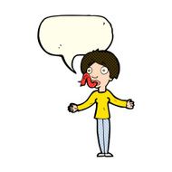 cartoon woman telling lies with speech bubble N5