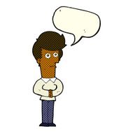 cartoon man staring with speech bubble N5