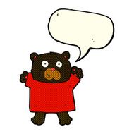 cartoon cute black bear with speech bubble N36