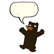 cartoon black bear with speech bubble N34