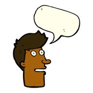 cartoon shocked male face with speech bubble N5