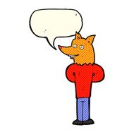 cartoon fox man with speech bubble N27