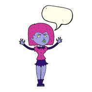 cartoon vampire girl with speech bubble N111