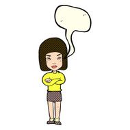 cartoon woman with crossed arms speech bubble N27