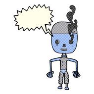 cartoon robot with speech bubble N83