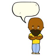 cartoon shocked bald man with beard speech bubble N5