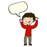 cartoon excited boy with speech bubble N69