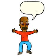 cartoon old man waving arms with speech bubble N6