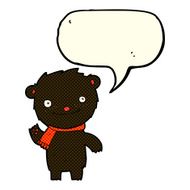 cartoon cute black bear with speech bubble N37