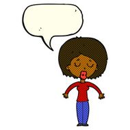 cartoon woman with closed eyes speech bubble N5