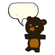 cartoon cute black bear with speech bubble N38