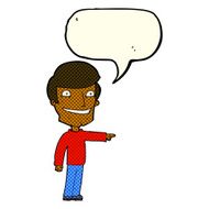 cartoon happy man pointing with speech bubble N32