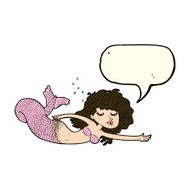 cartoon mermaid with speech bubble N32