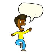 cartoon terrified man with speech bubble N108