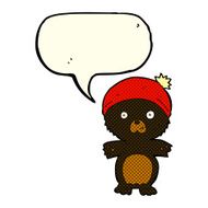 cartoon cute black bear in hat with speech bubble N3