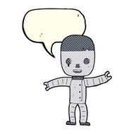 cartoon robot with speech bubble N84