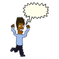 cartoon terrified man with speech bubble N109