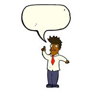 cartoon man with idea speech bubble N51