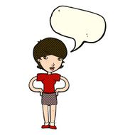 cartoon woman with hands on hips speech bubble N109