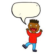 cartoon crazy happy man with speech bubble N6