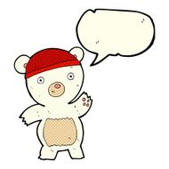 cute cartoon polar bear with speech bubble N36