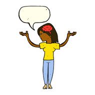 cartoon intelligent woman with speech bubble N11