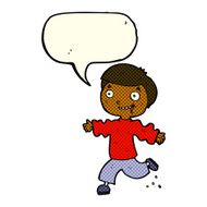cartoon excited boy with speech bubble N70