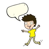 cartoon crazy excited boy with speech bubble N5