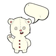 cute cartoon polar bear with speech bubble N37