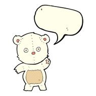 cute cartoon polar bear with speech bubble N38