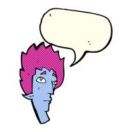 cartoon vampire head with speech bubble N22