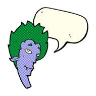 cartoon vampire head with speech bubble N23