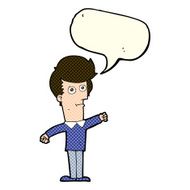 cartoon man punching with speech bubble N5