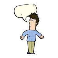 cartoon surprised man with speech bubble N66