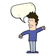cartoon stressed man with speech bubble N36