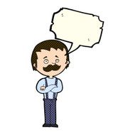 cartoon man with mustache speech bubble N41